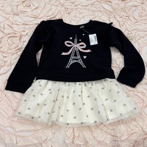 The Children's Place Black and White Eiffel Tower Dress